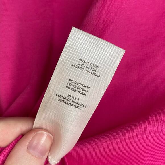 NWT Wilfred Free Aritzia Hot Pink Vital Baby Tee Women’s Sz Medium Basic T-Shirt - Picture 6 of 6